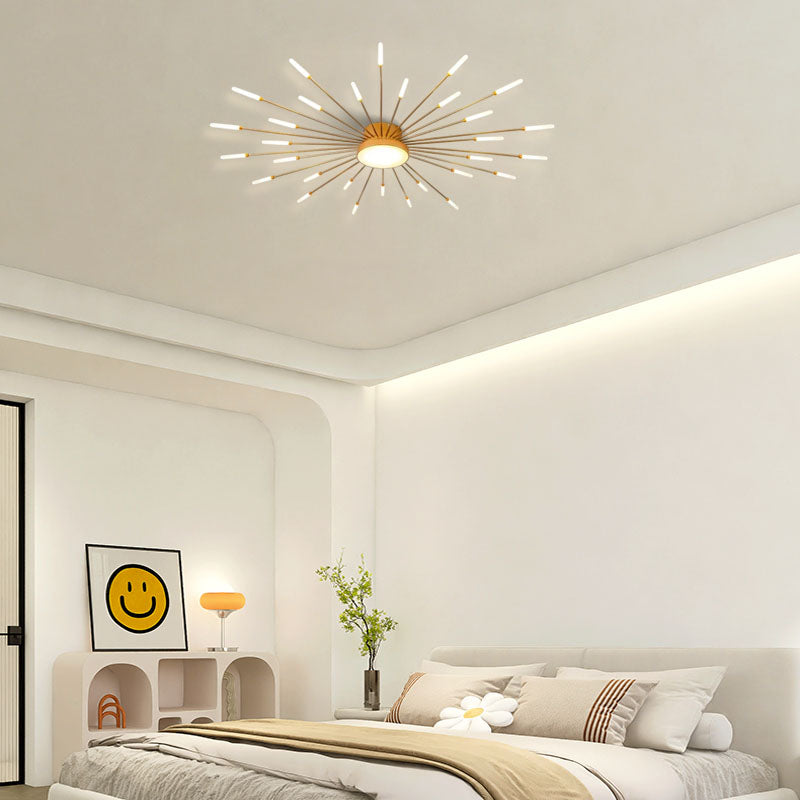 Minimalist Gold Ceiling Light Fireworks for Bedroom-2