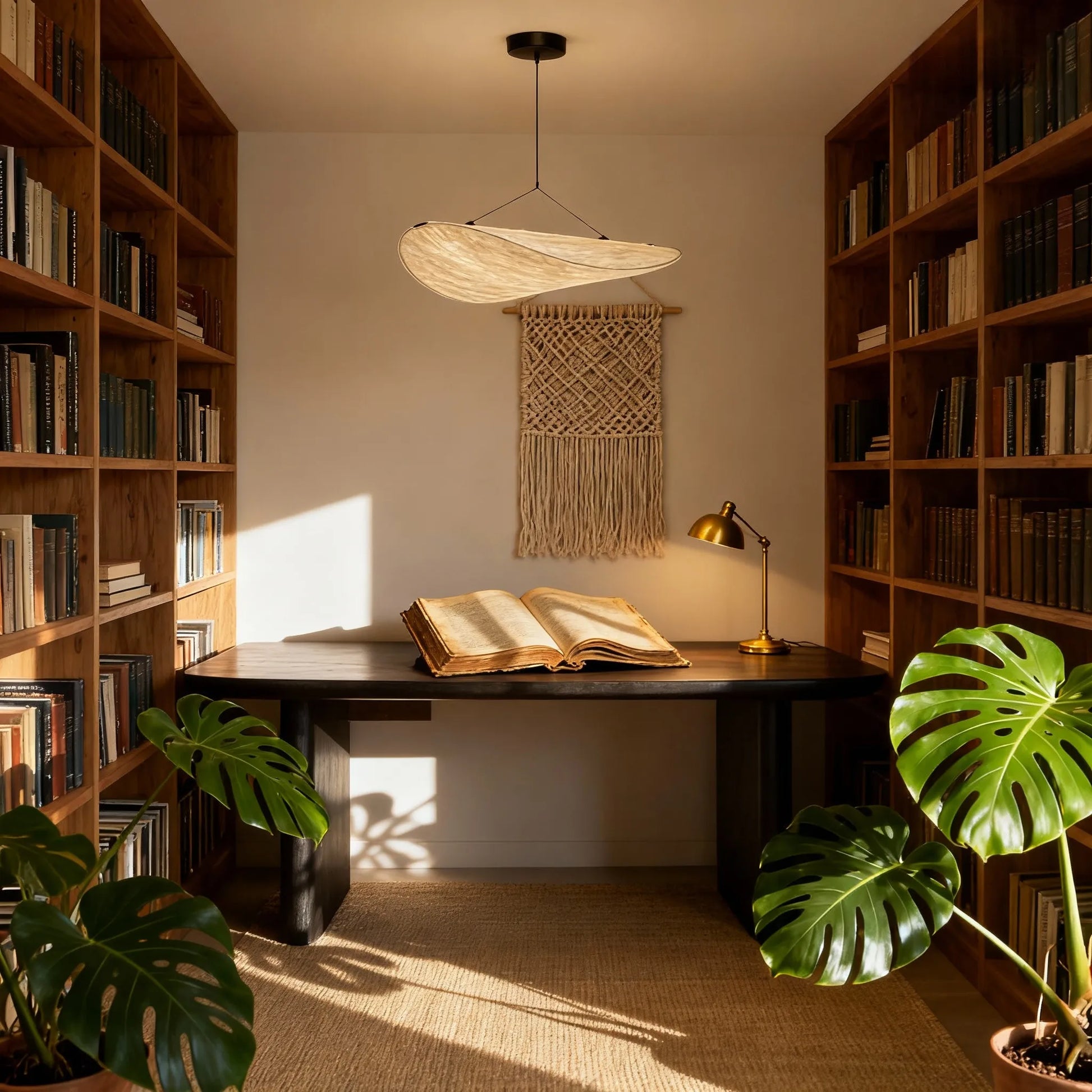Art Deco White Pendant Light for Study Room