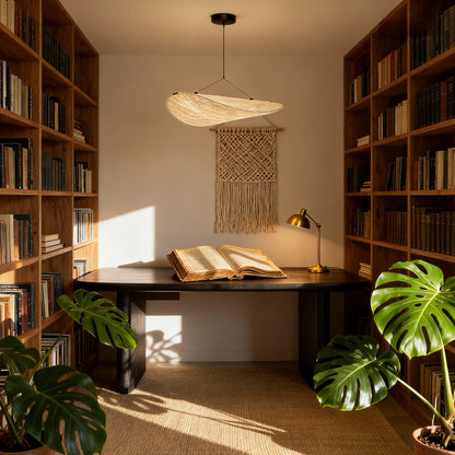 Art Deco White Pendant Light for Study Room