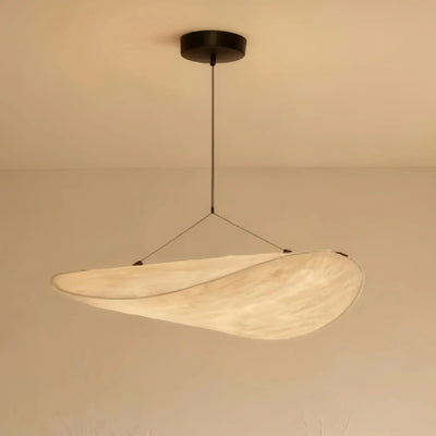 Lámpara colgante Crema Art Déco blanca – Diseño de metal curvo para comedor