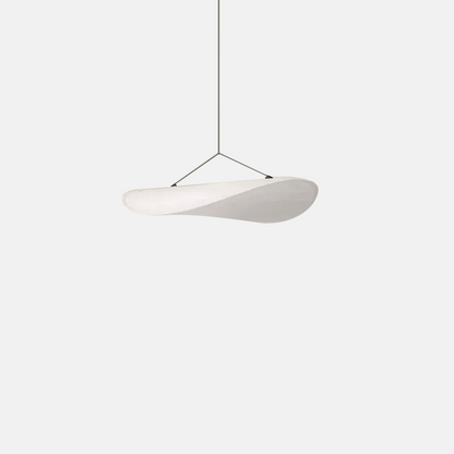 Art Deco White Pendant Light Curved