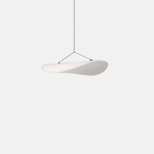 Art Deco White Pendant Light Curved