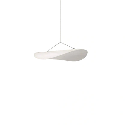 Crema Art Deco White Pendant Light – Curved Metal Design for Dining Room