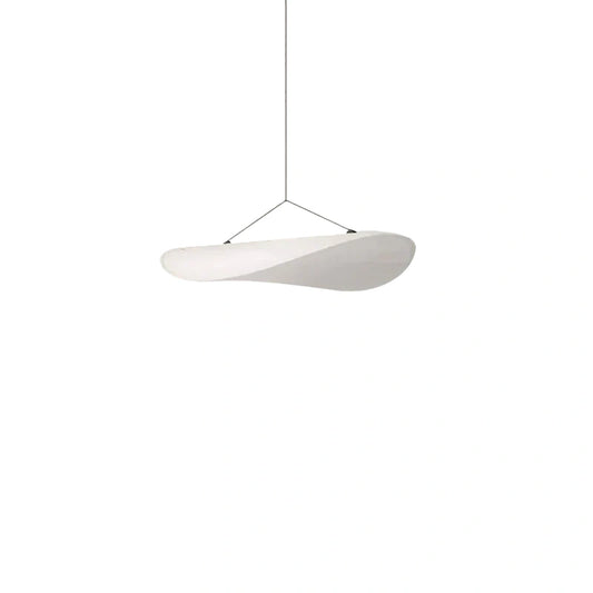 Crema Art Deco White Pendant Light – Curved Metal Design for Dining Room