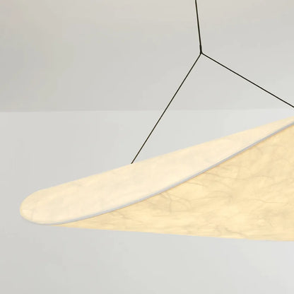 Art Deco White Pendant Light Curved Detail-2