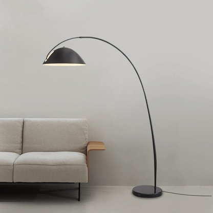 Velora Modern Black Floor Lamp – Metal Curved Design for Living Room