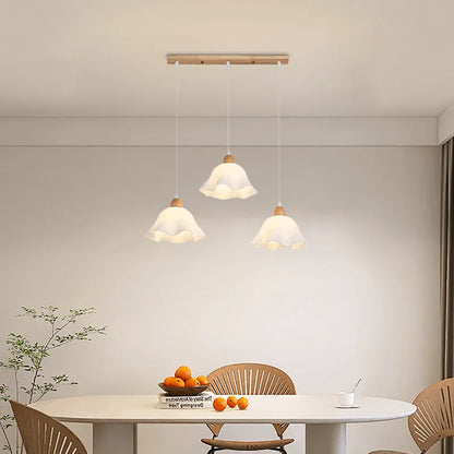 Pendant Light – White Wood/Acrylic for Dining Room