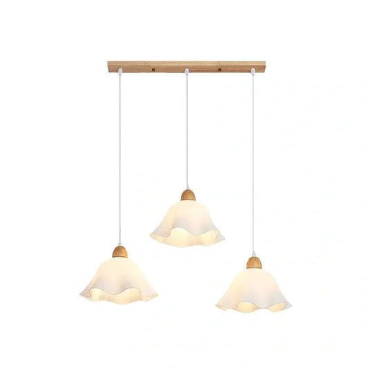 Pendant Light – White Wood/Acrylic for Dining Room