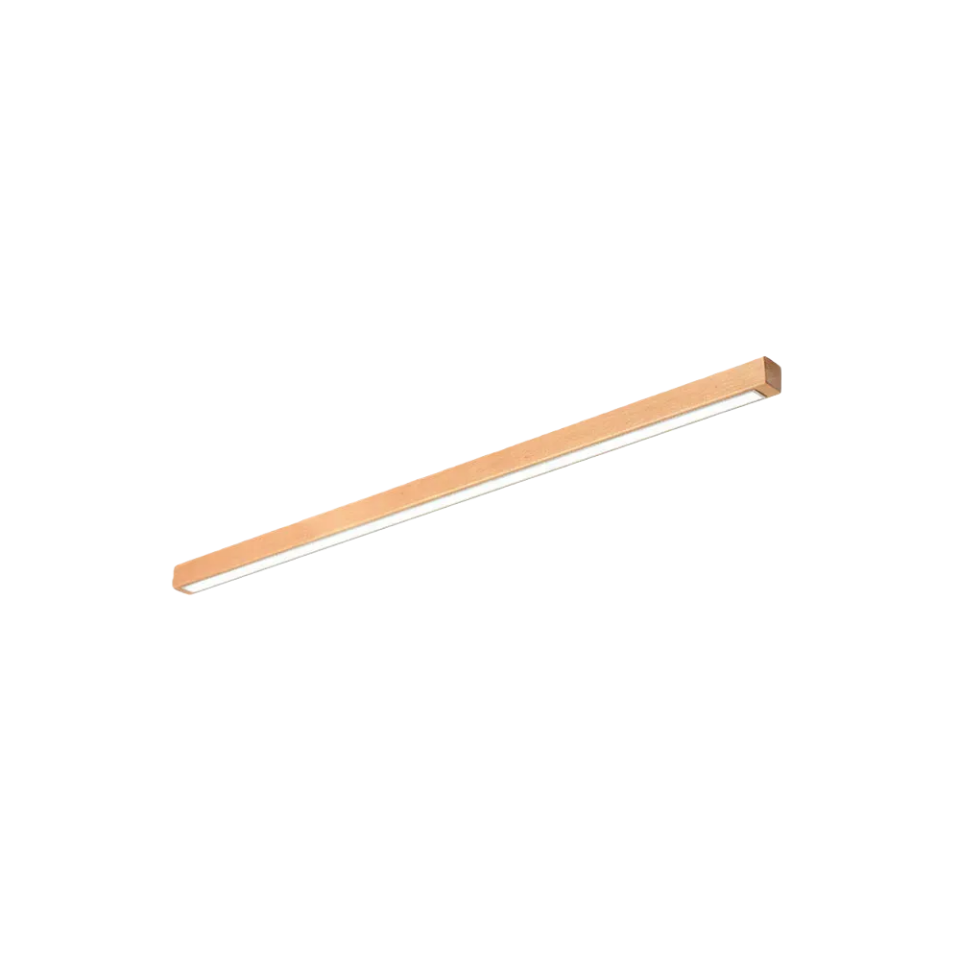 Arcato Minimalist Linear LED Ceiling Light – Walnut/Wood for Living Room