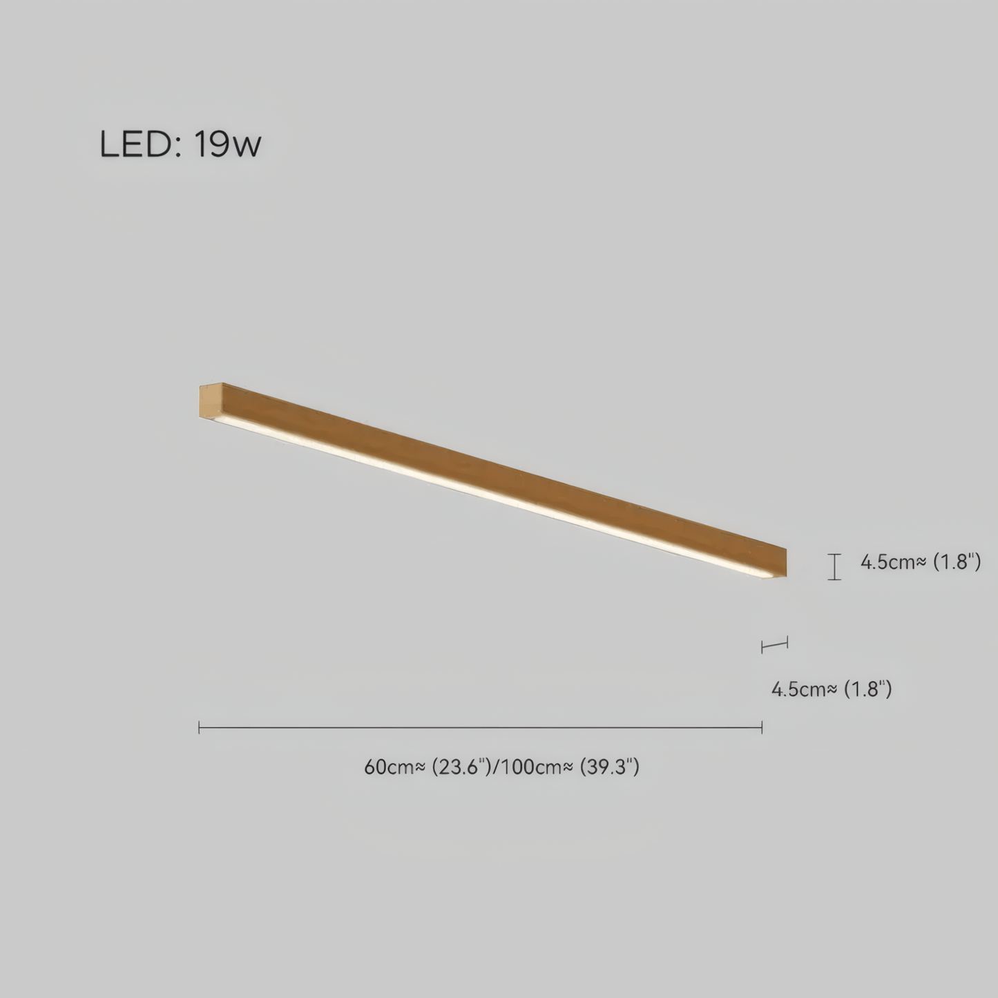 Modern Ceiling Light Linear Size