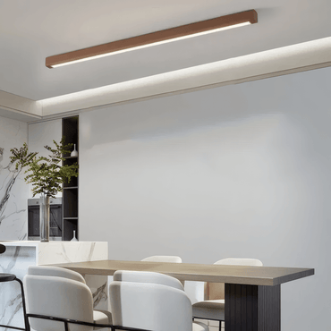 Modern Walnut Ceiling Light Linear for Dining Room