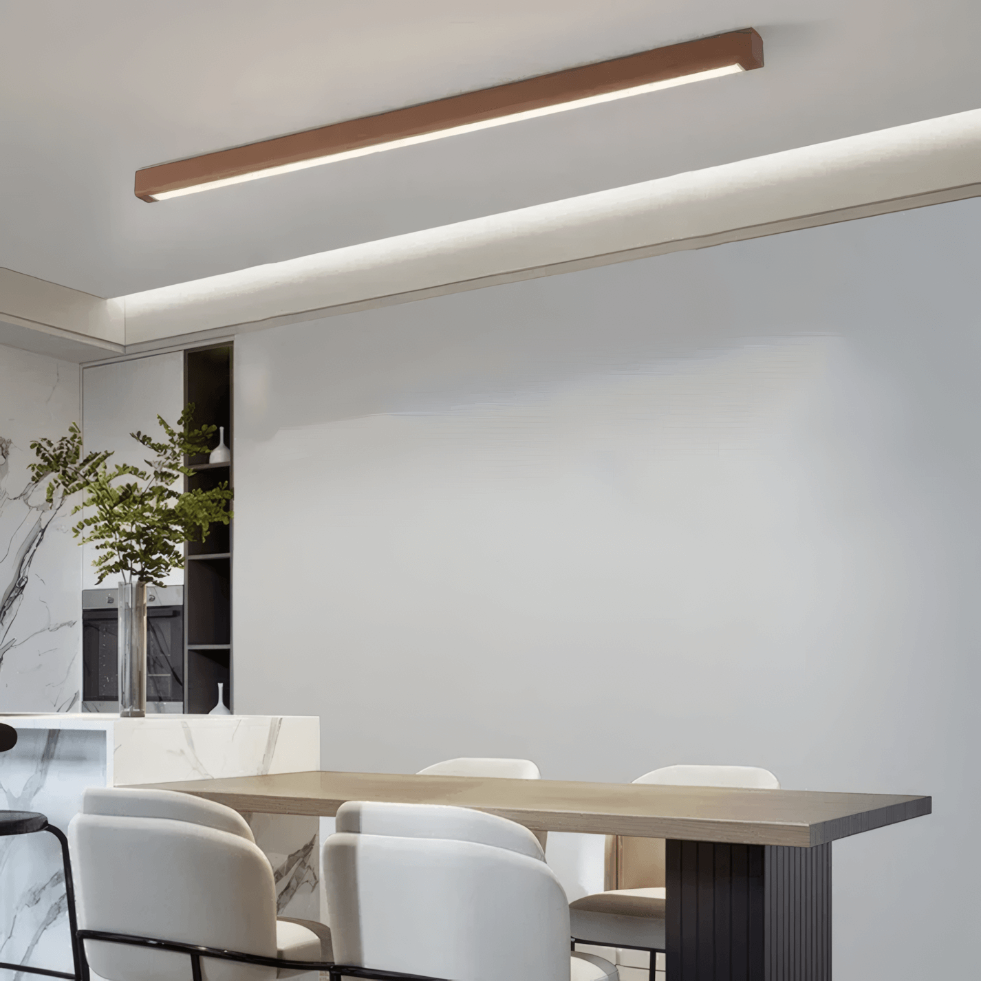 Modern Walnut Ceiling Light Linear for Dining Room