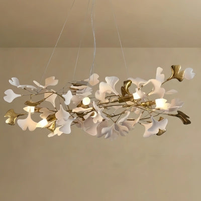 _Deco_Petal-Shaped_Chandelier_Metal_Ceramic_Fixture_for_Living_Room