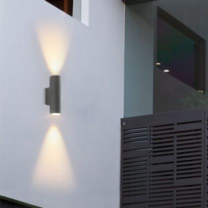 Modern Black Outdoor Wall Lamp Cement Cylindrical Yard
