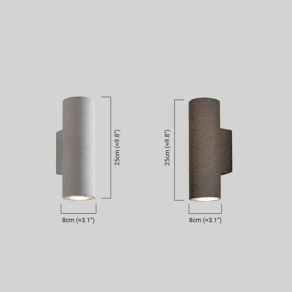 Arcato Moderne Außenwandleuchte – Zylinderleuchte aus schwarzem/weißem Zement für den Innenhof