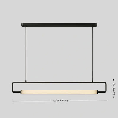 Lámpara colgante rectangular minimalista Arcato - Metal y acrílico para cocina