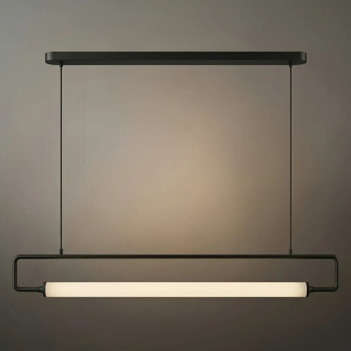 Lámpara colgante rectangular minimalista Arcato - Metal y acrílico para cocina