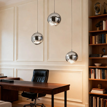 Modern Ball Pendant Light – Gold/Silver Metal/Acrylic for Bedroom