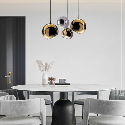 Excelis Modern Ball Pendant Light – Gold/Silver Metal/Acrylic for Bedroom/Dining Room