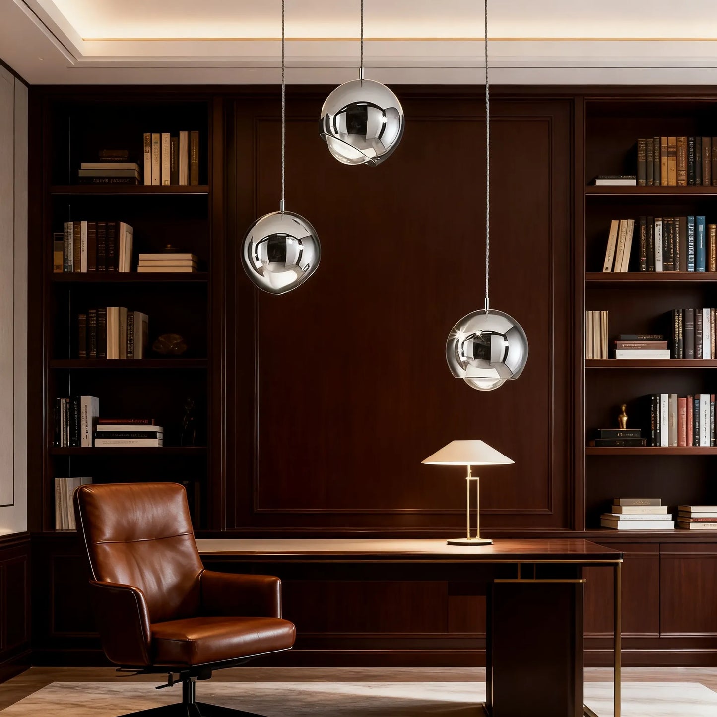 Modern Ball Pendant Light – Gold/Silver Metal/Acrylic for Bedroom