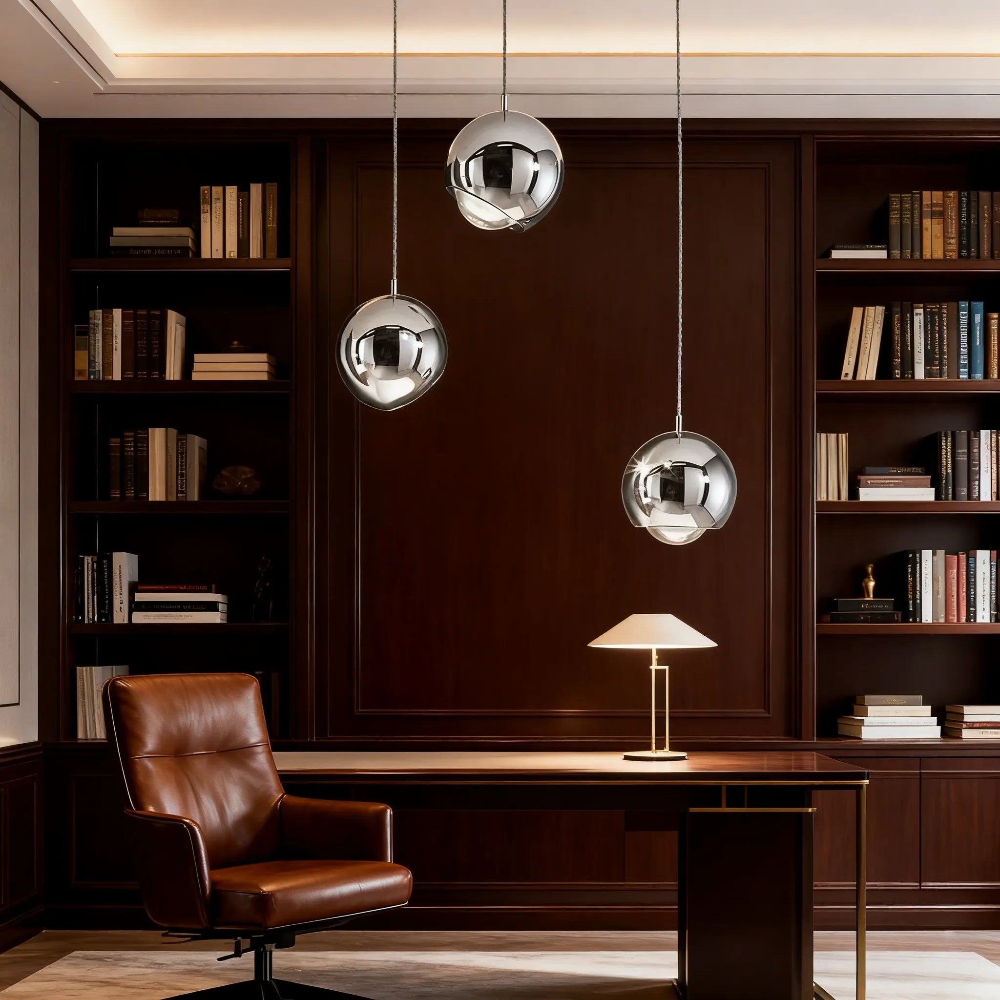 Modern Ball Pendant Light – Gold/Silver Metal/Acrylic for Bedroom