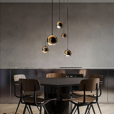 Modern Gold Pendant Light Globe for Dining Room