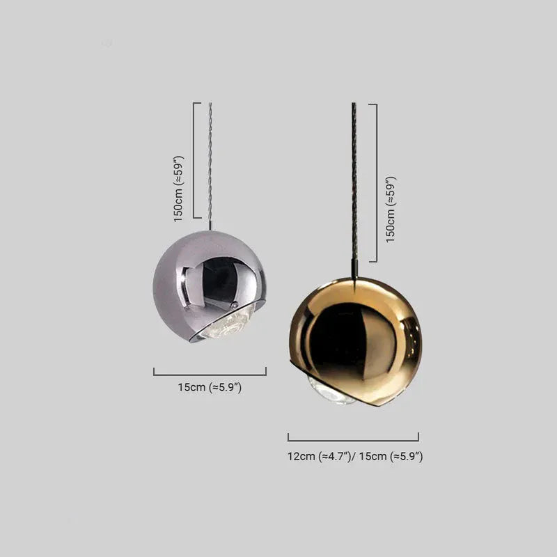 Modern Ball Pendant Light – Gold/Silver Metal/Acrylic for Bedroom