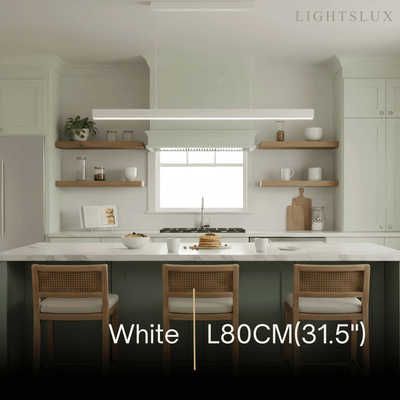 Arcato Minimalist Dimmable Linear Pendant Light – Black or White Acrylic for Dining Room