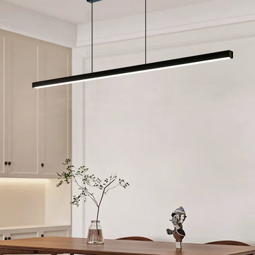 Minimalist Black Linear Pendant Light for Dining Room