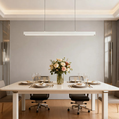 Minimalist Dimmable Linear Pendant Light  White