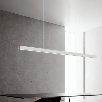 Minimalist White Linear Pendant Light Studio