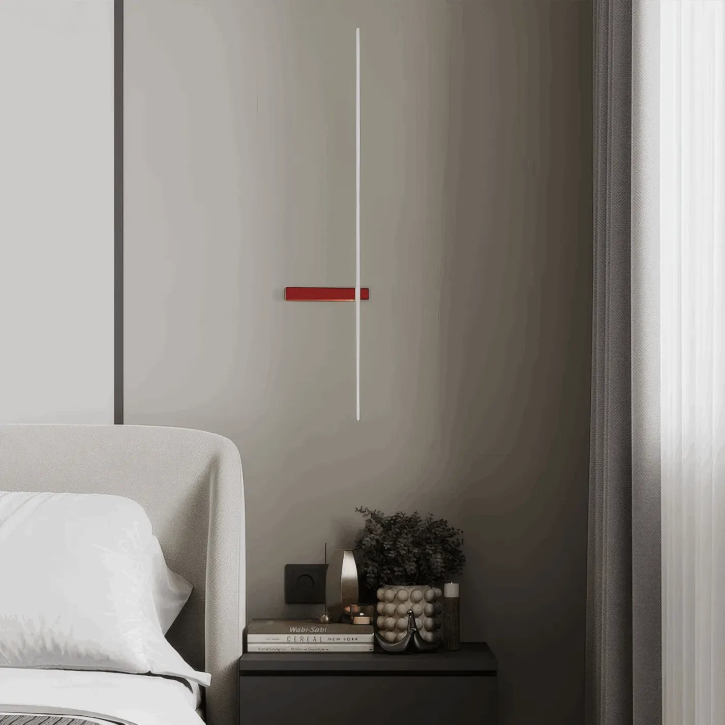 LED Wall Lamp – Black/White/ Red for Living Room