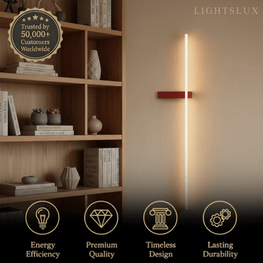 Arcato Minimalist Linear LED Wall Lamp – Black/White/ Red for Living Room