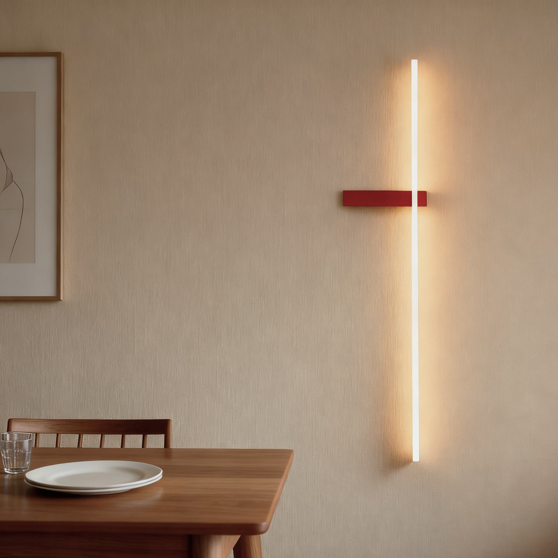  Linear LED Wall Lamp – Black/White/ Red for Living Room