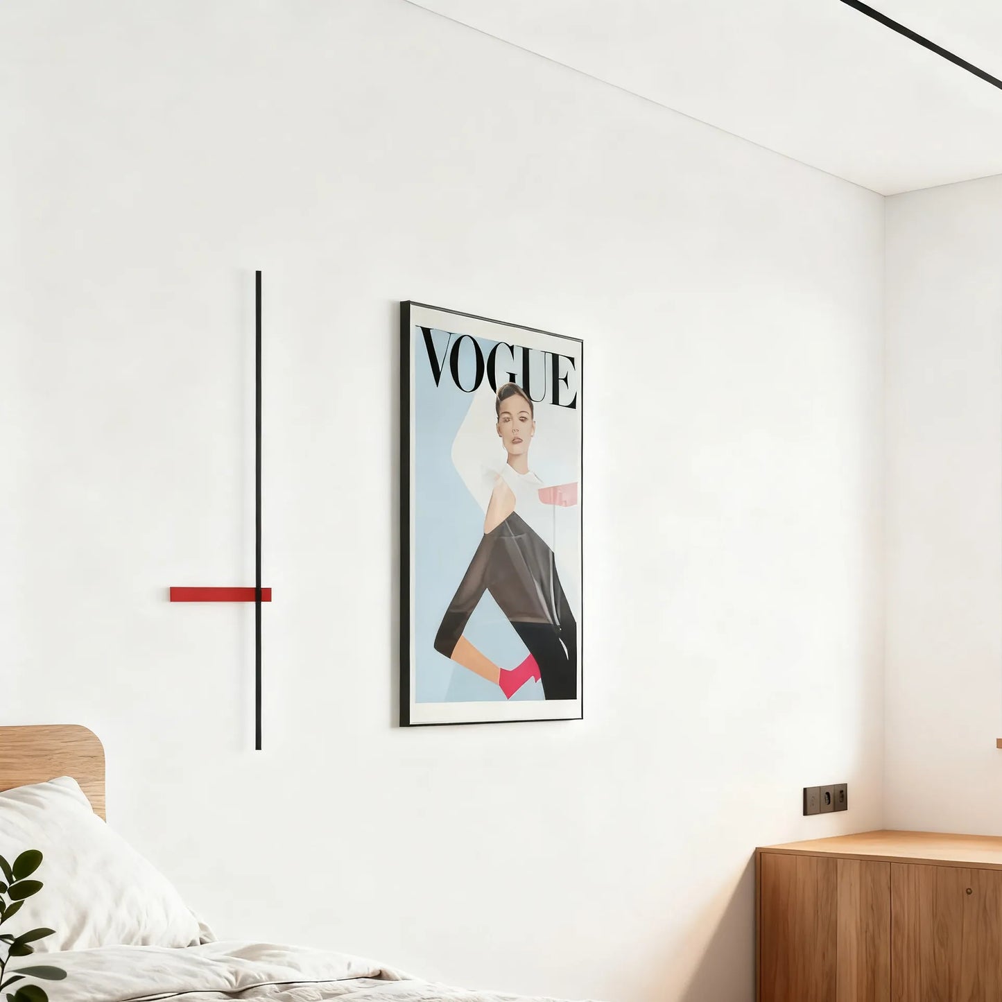 LED Wall Lamp – Black/White/ Red for Living Room