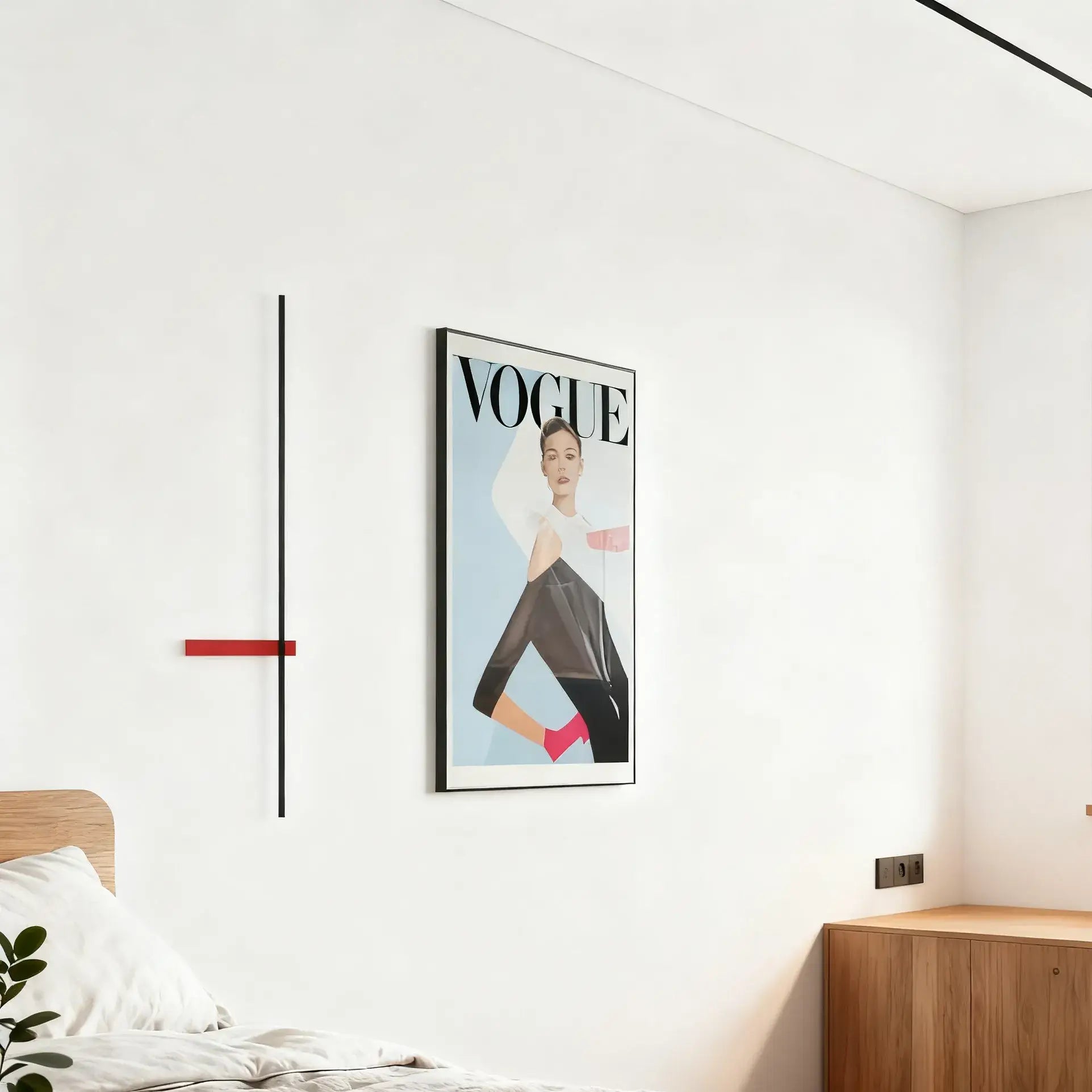 LED Wall Lamp – Black/White/ Red for Living Room