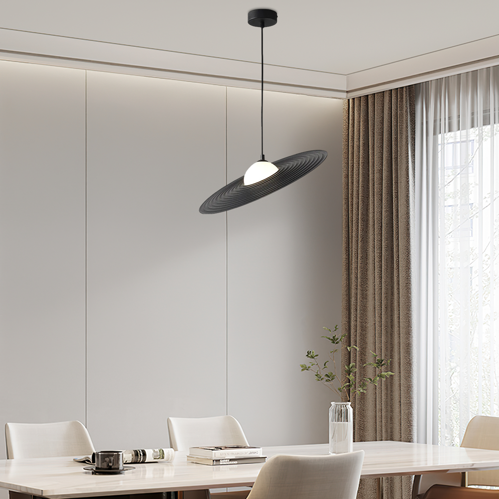  Black/White Pendant Light – Metal Saucer Dining Lights