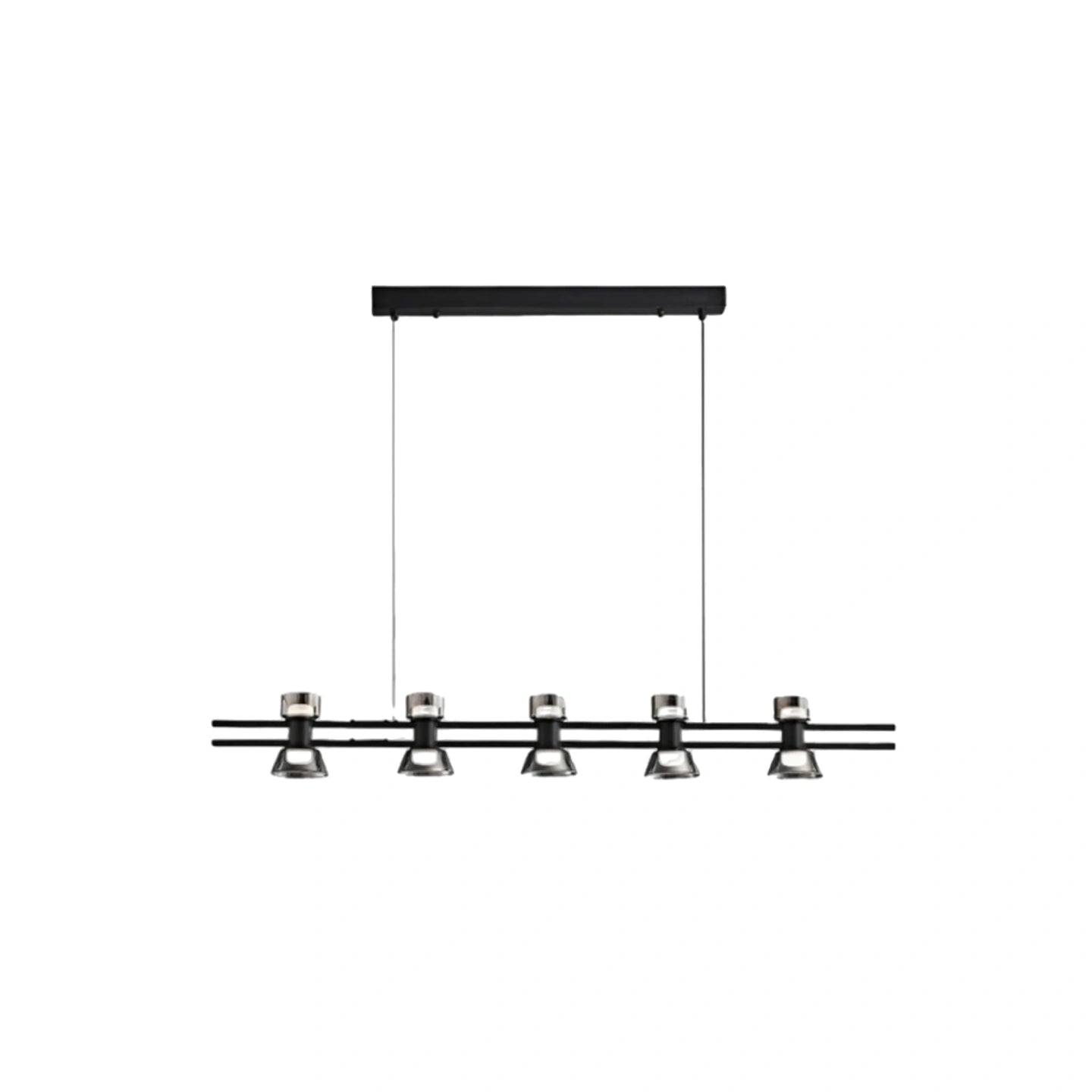  Pendant Light - Black/Gold Metal & Glass for Dining Room