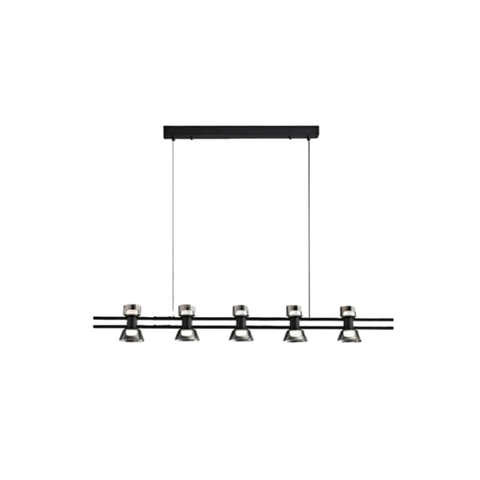 Pendant Light - Black/Gold Metal & Glass for Dining Room