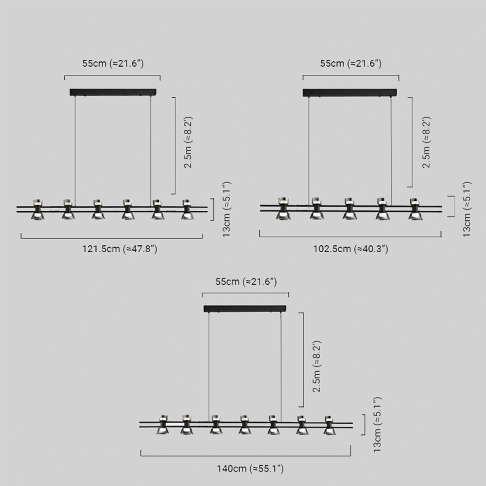 Modern Pendant Light Dimension