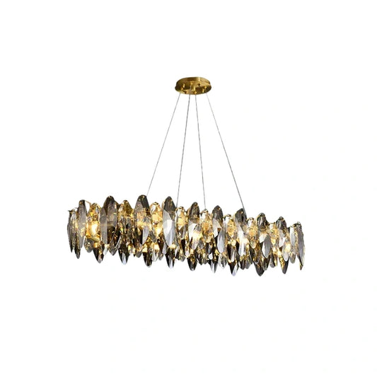 Excelis luxury Crystal Chandelier - Gold Metal for Bedroom/Dining Room