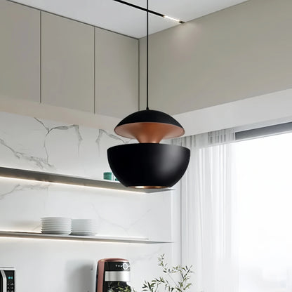 Irondale Modern Globular Pendant Light – Luxurious White/Black Metal for Kitchen Island
