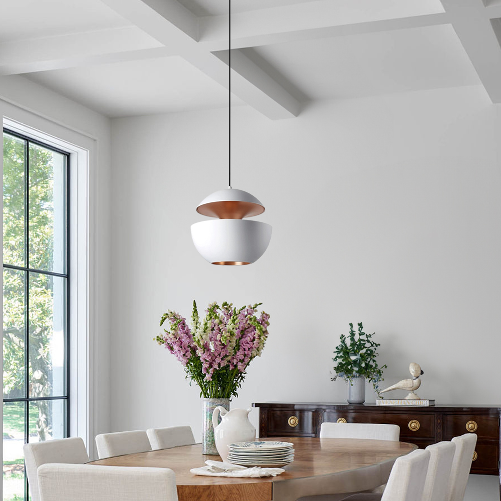Modern Large White Globe Pendant Light for Dining Room