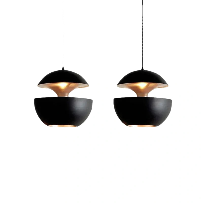 Irondale Modern Globular Pendant Light – Luxurious White/Black Metal for Kitchen Island