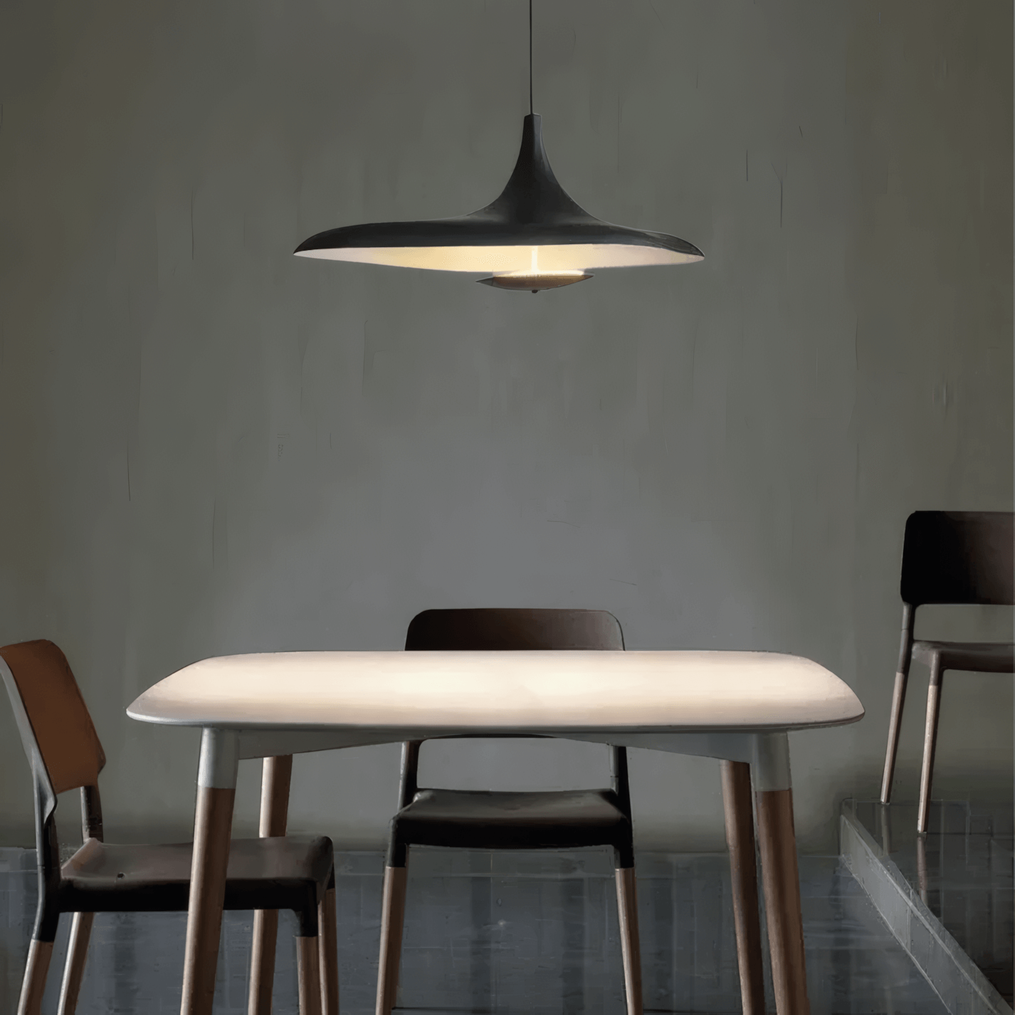 Modern Black Pendant Light Irregular Dining Room