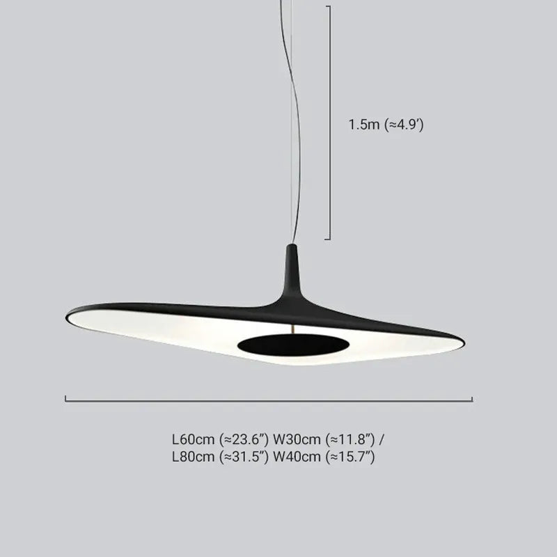 Modern Hooded Pendant Light Size