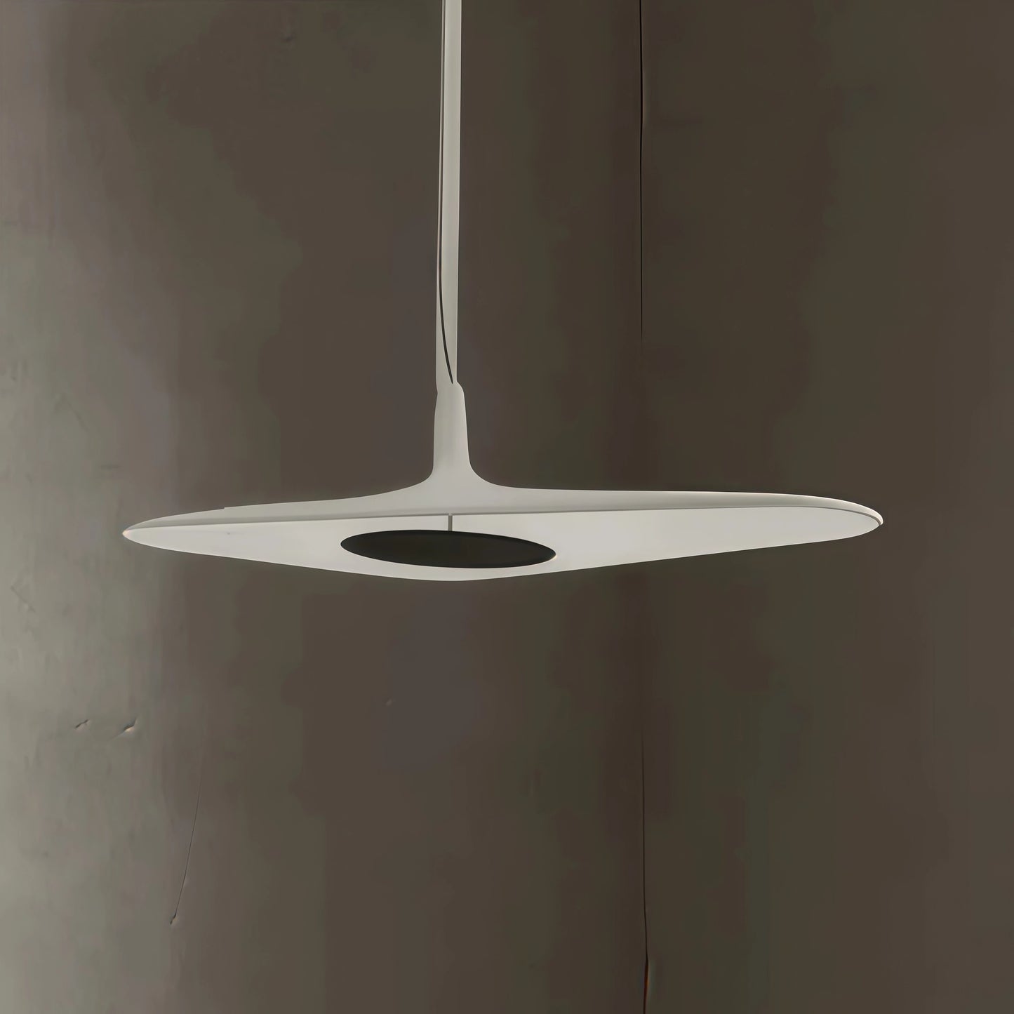 Stellar Modern Hooded Pendant Light – White/ Black Resin/Metal Living/Dining Room