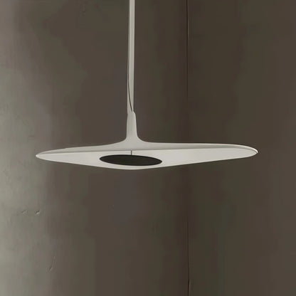 Stellar Modern Hooded Pendant Light – White/ Black Resin/Metal Living/Dining Room