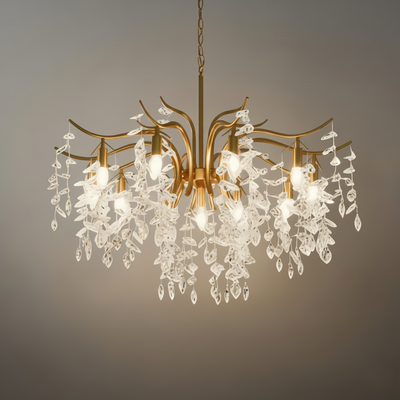  Chandelier – Luxurious Black/Gold Finish for Living/Dining Room
