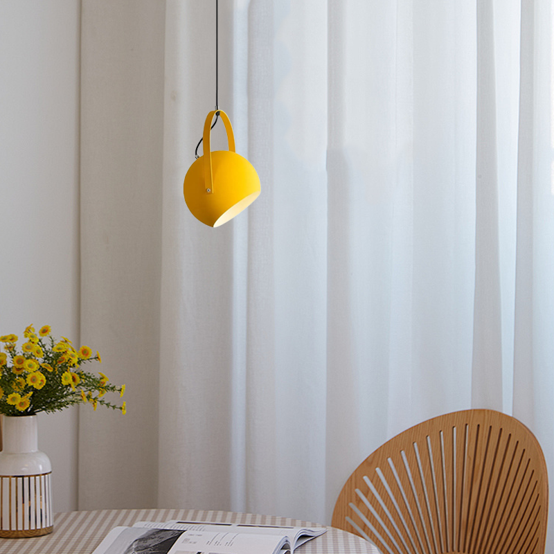 Nordic Art Deco Yellow Pendant Light for Dining Room